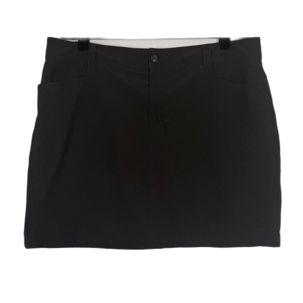 Eddie Bauer Black Skort Womens 16 Stretch Golf Hiking Casual Skirt Shorts